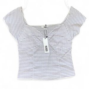 NWT Steve Madden Lilac and White Striped Top